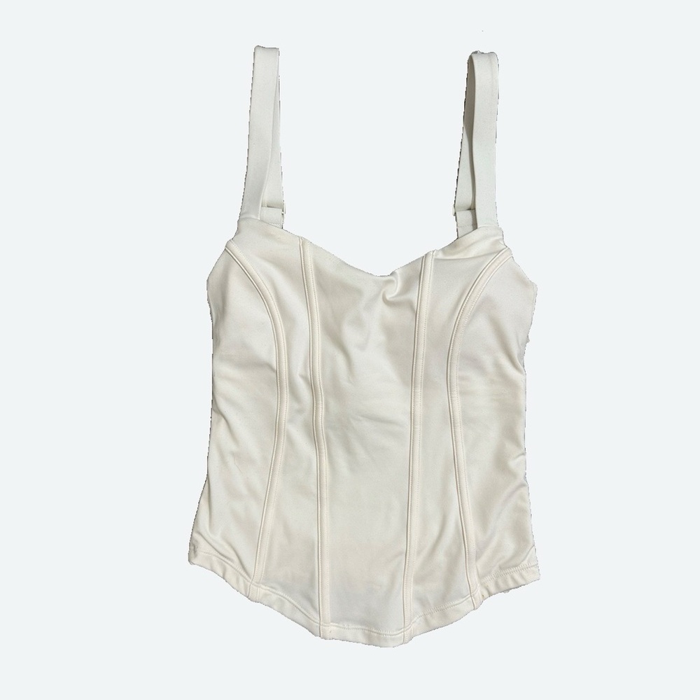 Cute corset cami/tank top with built in bra for workout/yoga